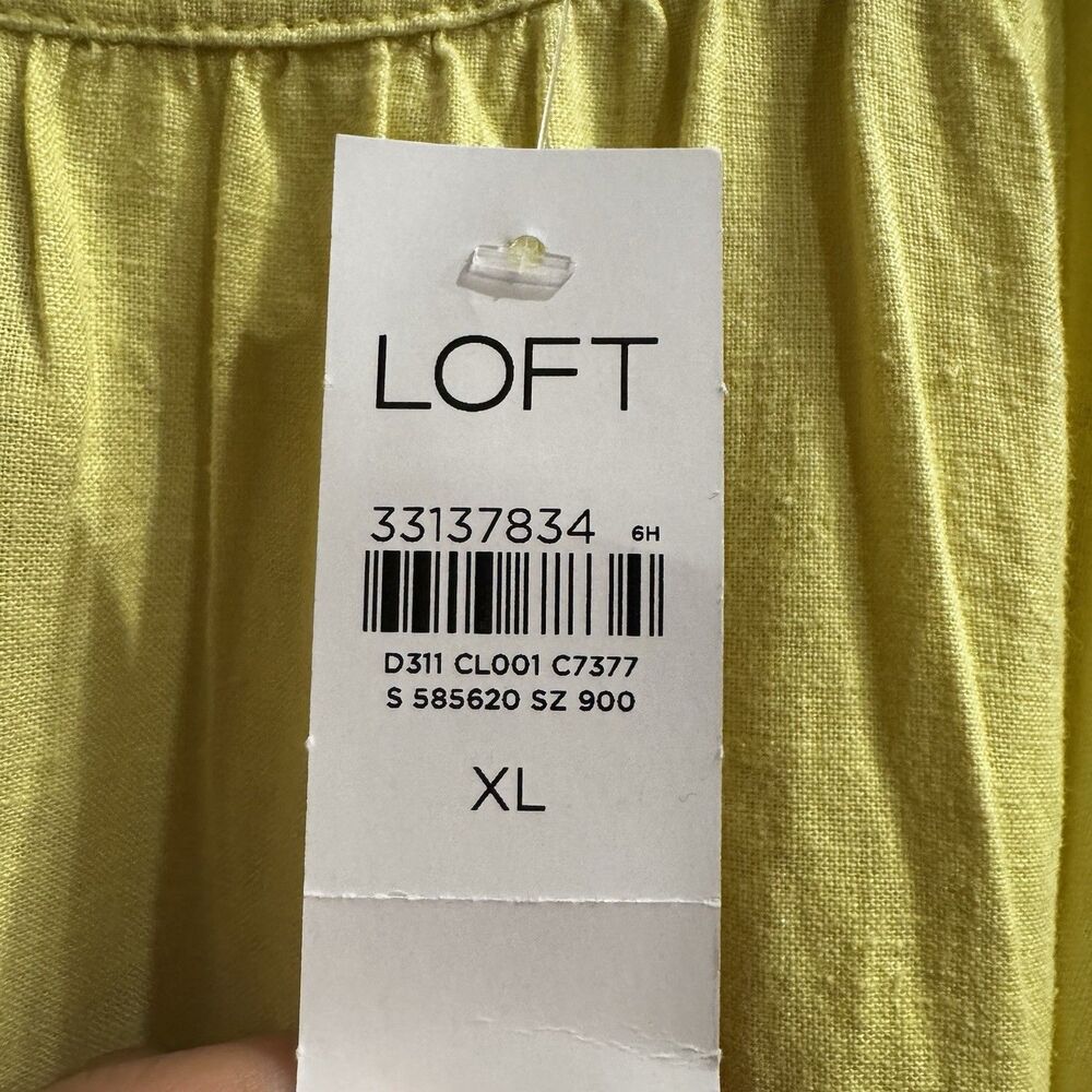 LOFT Yellow Linen Blend Eyelet Embroidered Sleeveless Tank Top NWT XL - Picture 15 of 16